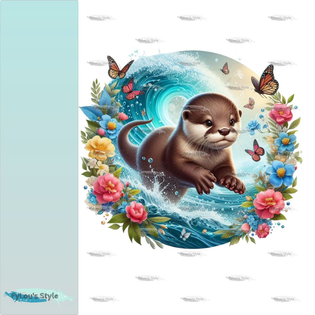 Bügelbild Otter in Wasserwelle #5 Fylou's Style