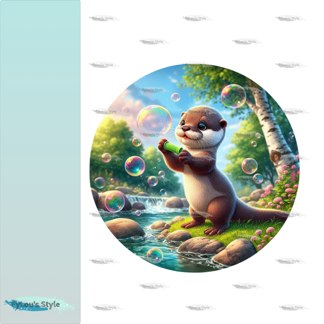Bügelbild Otter mit Seifenblasen #1 Fylou's Style