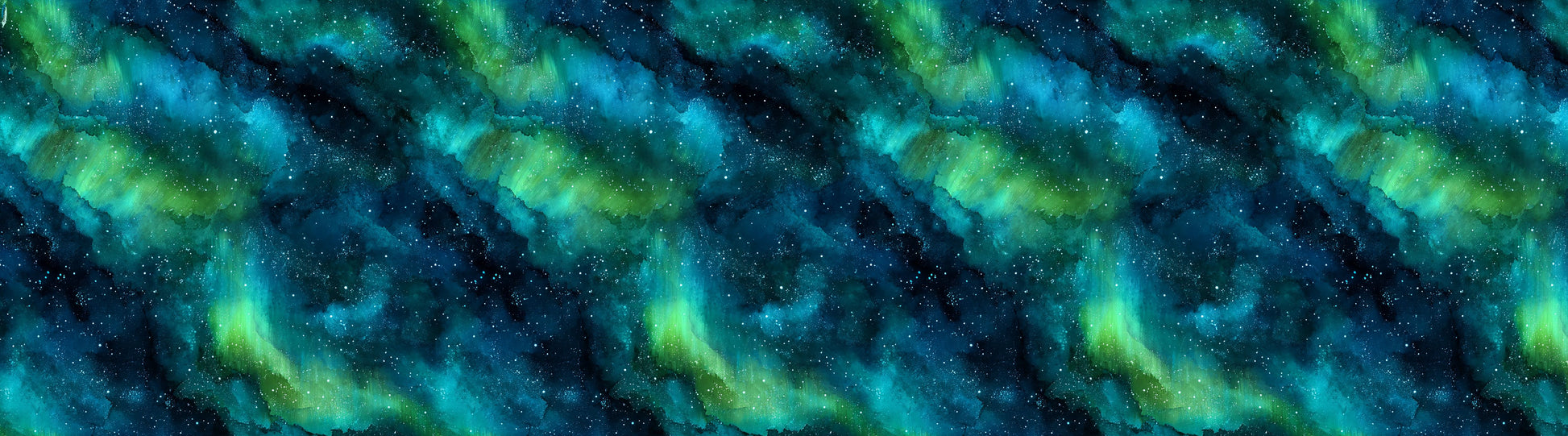 Polarzauber Grün Blau Wintermuster Detailansicht