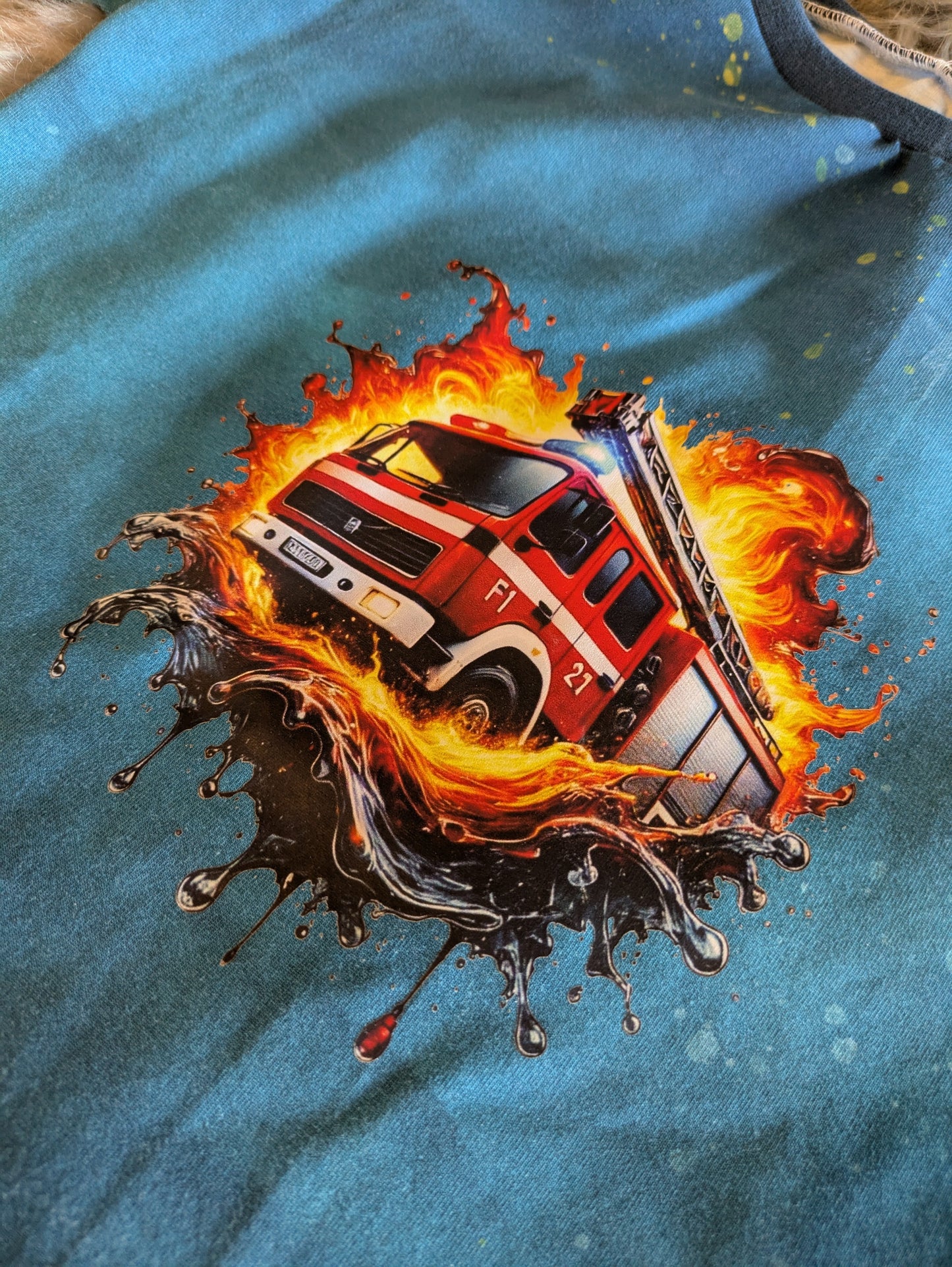 Bügelbild Splash Feuerwehr #1 Fylou's Style