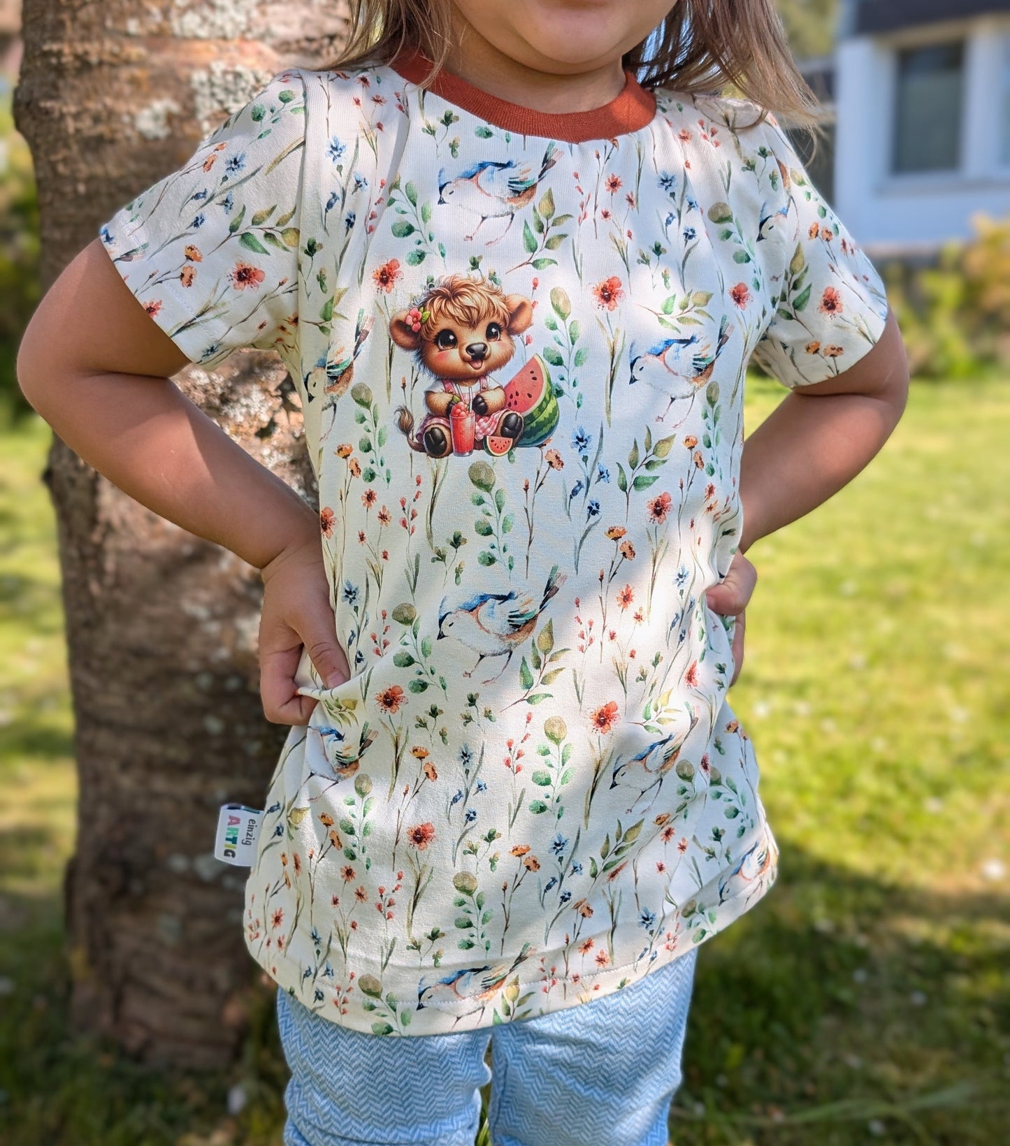 Bügelbild Highland Kuh mit Sommer Früchte und Drinks #17 Fylou's Style