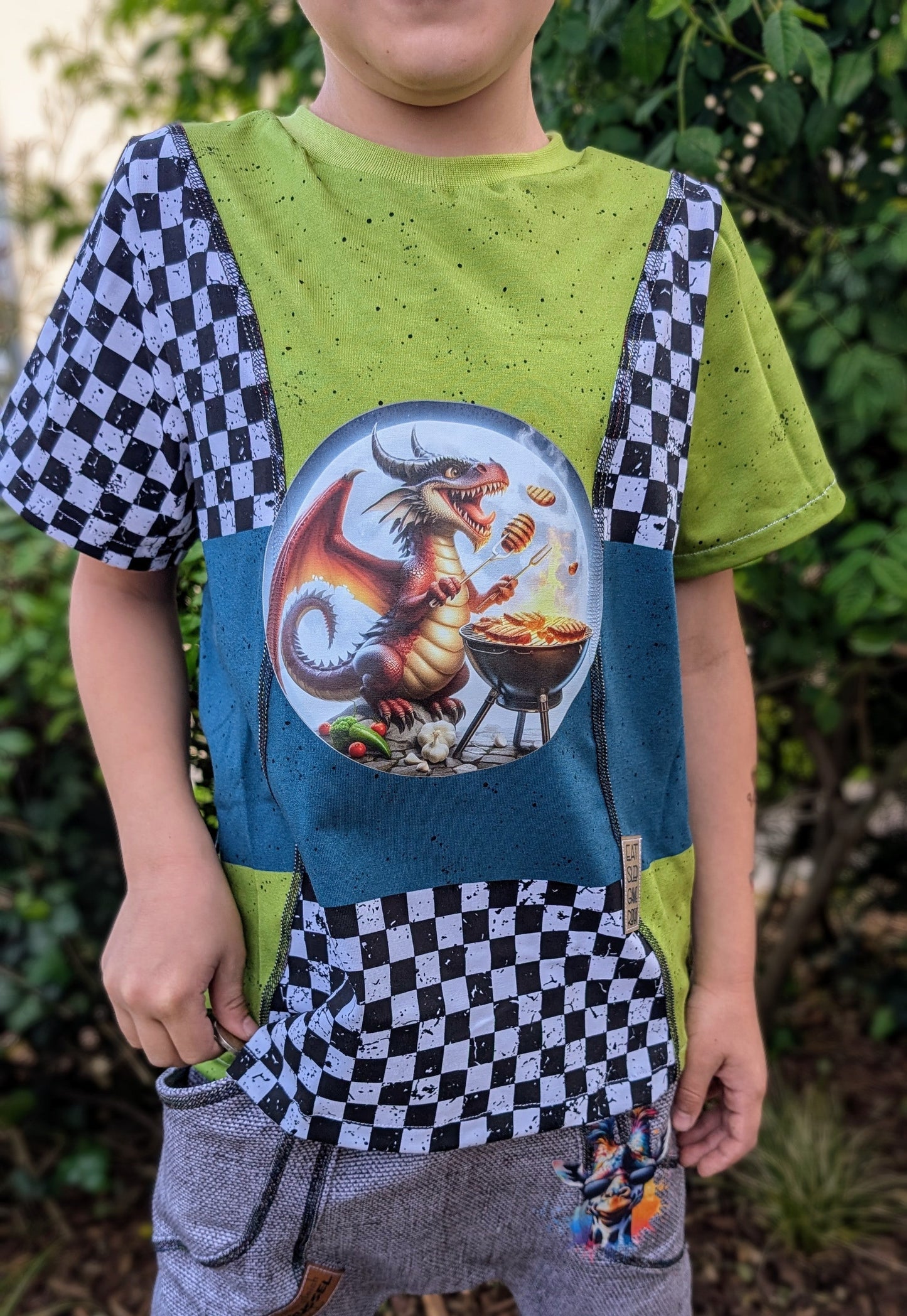 Bügelbild Drache beim Grillen #3 Fylou's Style
