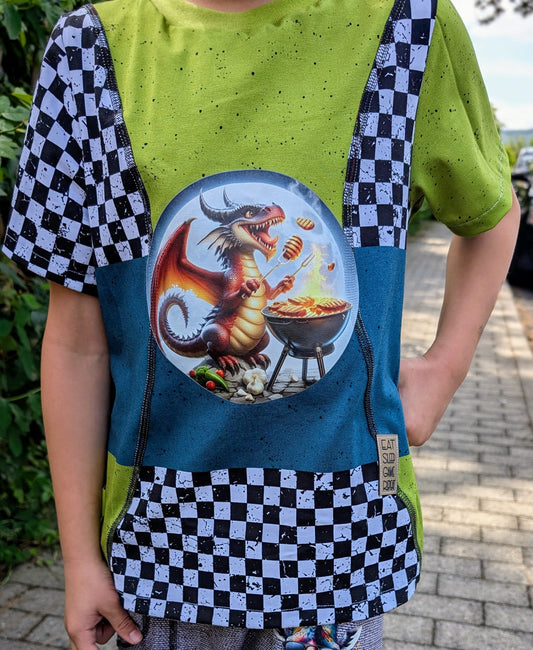 Bügelbild Drache beim Grillen #3 Fylou's Style