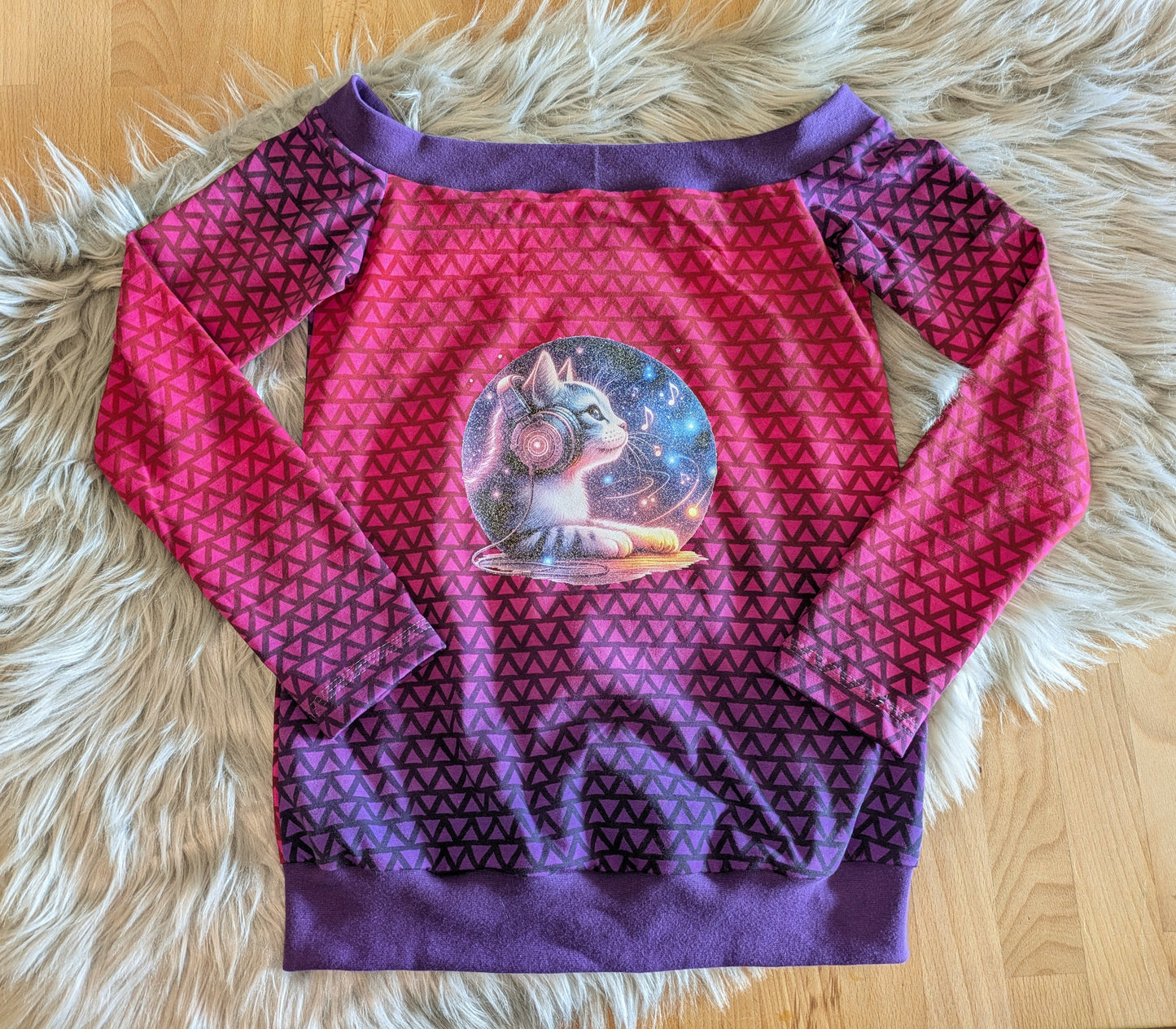 Bügelbild Pink Musik Katze Fylou's Style