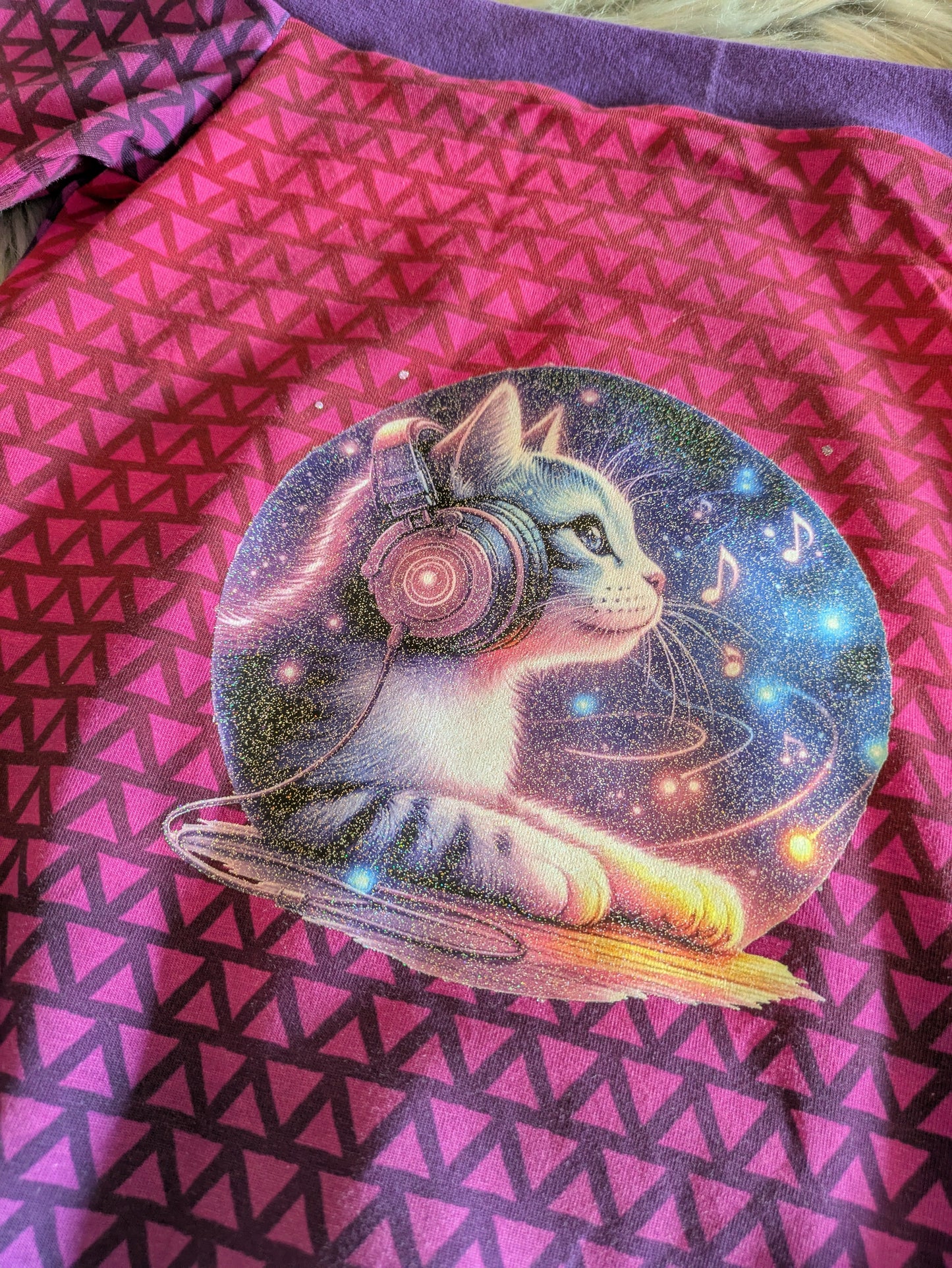 Bügelbild Pink Musik Katze Fylou's Style