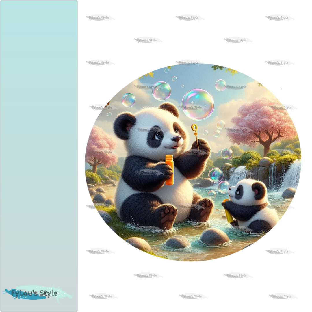 Bügelbild Panda mit Seifenblasen #2 Fylou's Style