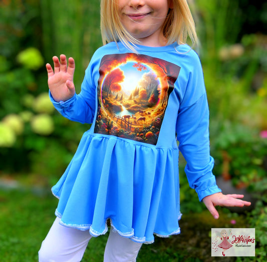 Bügelbild Regenbogen Landschaft im Herbst