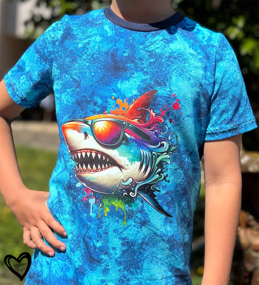 Bügelbild Hai mit Sonnenbrille Fylou's Style