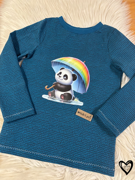 Bügelbild Panda mit Regenschirm #3