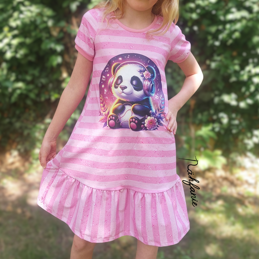 Bügelbild Pink Musik Panda #2 Fylou's Style