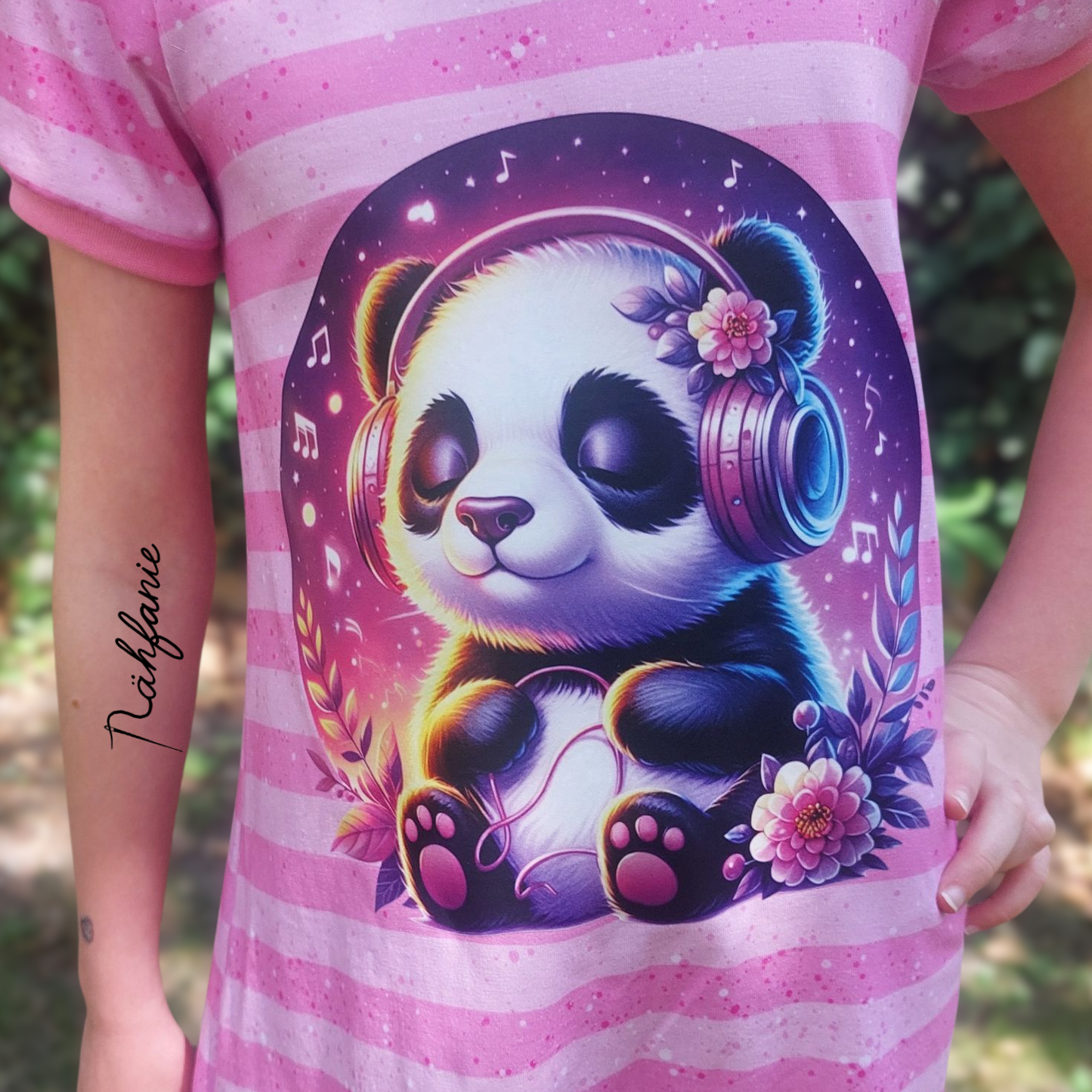 Bügelbild Pink Musik Panda #2 Fylou's Style