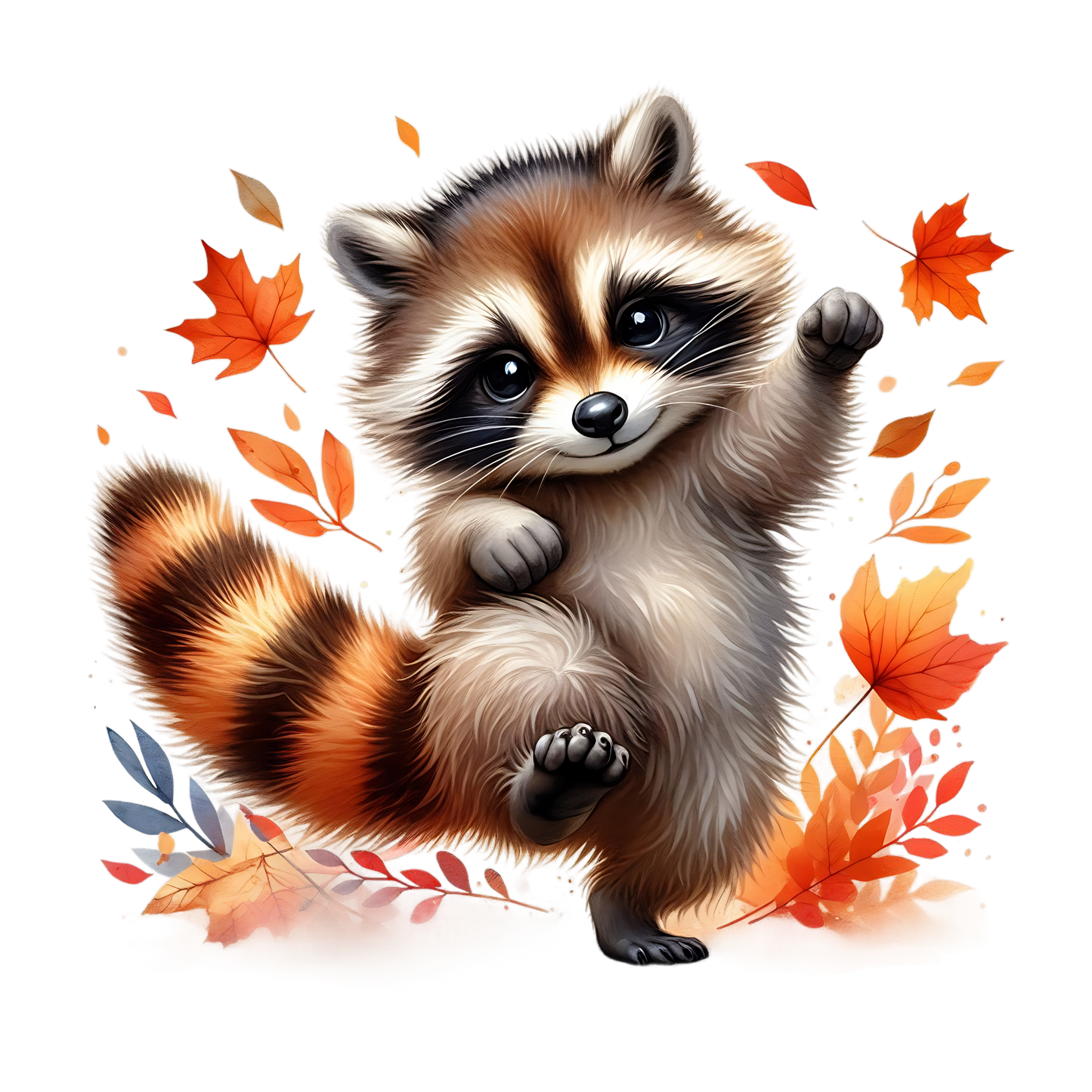 Bügelbild Waschbär im Herbst #6