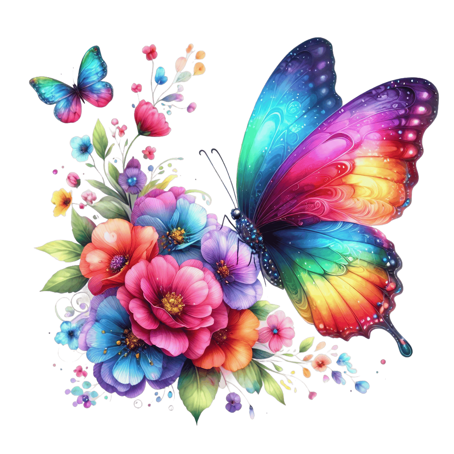 Bügelbild Regenbogen Schmetterling #2 Fylou's Style