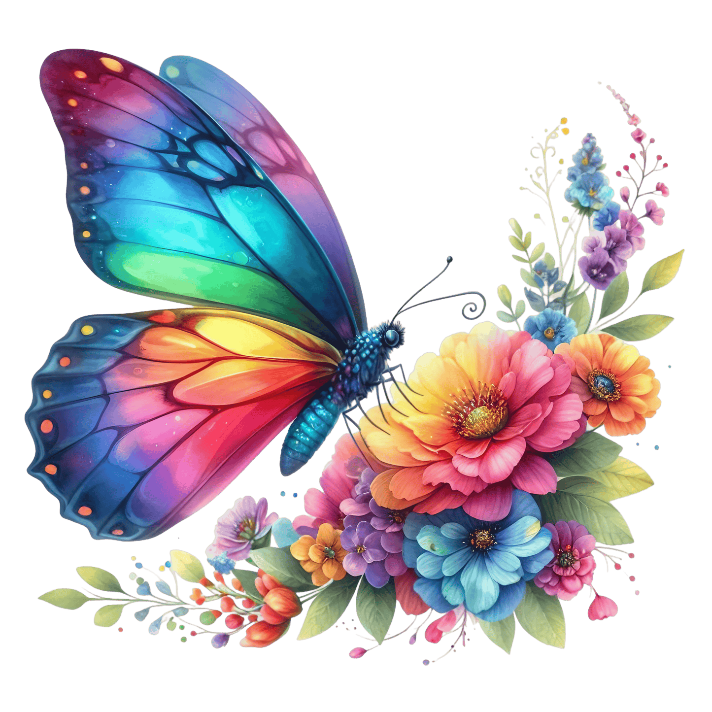 Bügelbild Regenbogen Schmetterling #3 Fylou's Style