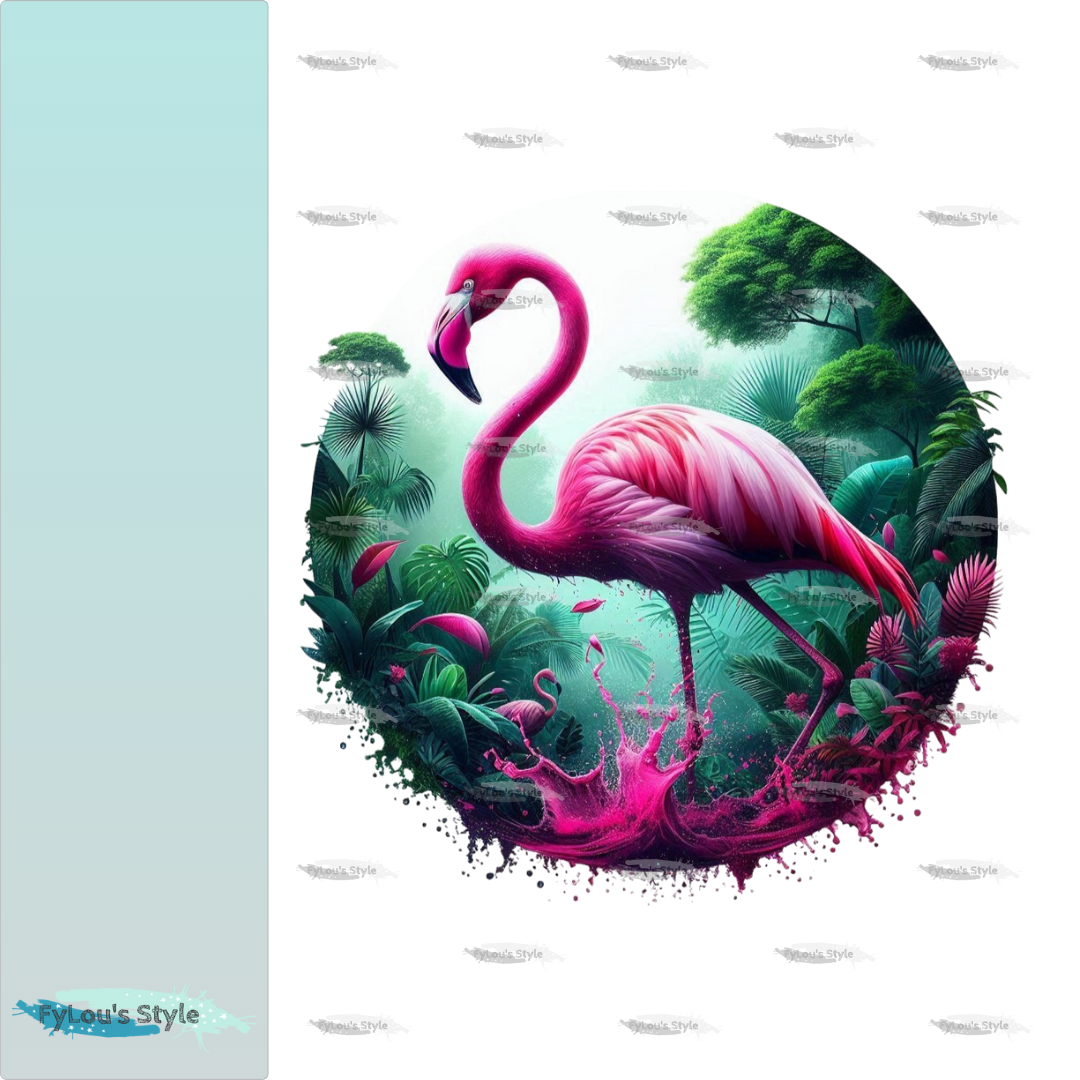 Bügelbild Regenwald Flamingo #1 Fylou's Style