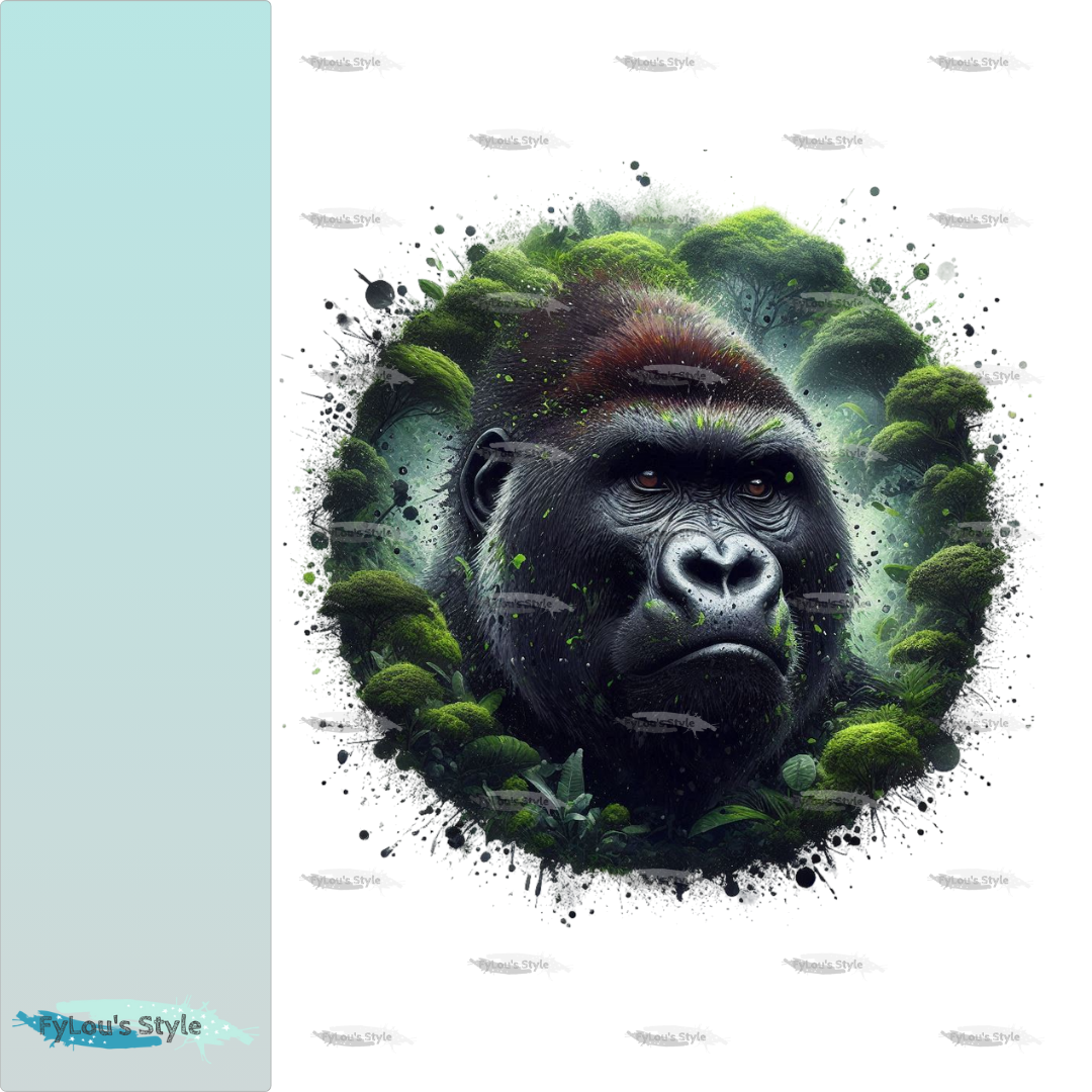 Bügelbild Regenwald Gorilla #1 Fylou's Style