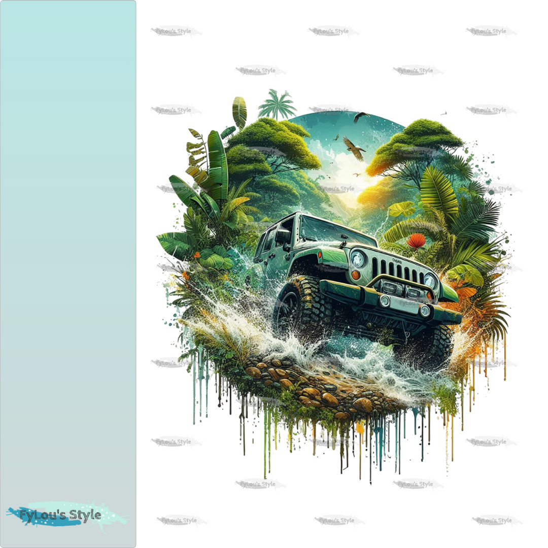 Bügelbild Regenwald Jeep #3 Fylou's Style