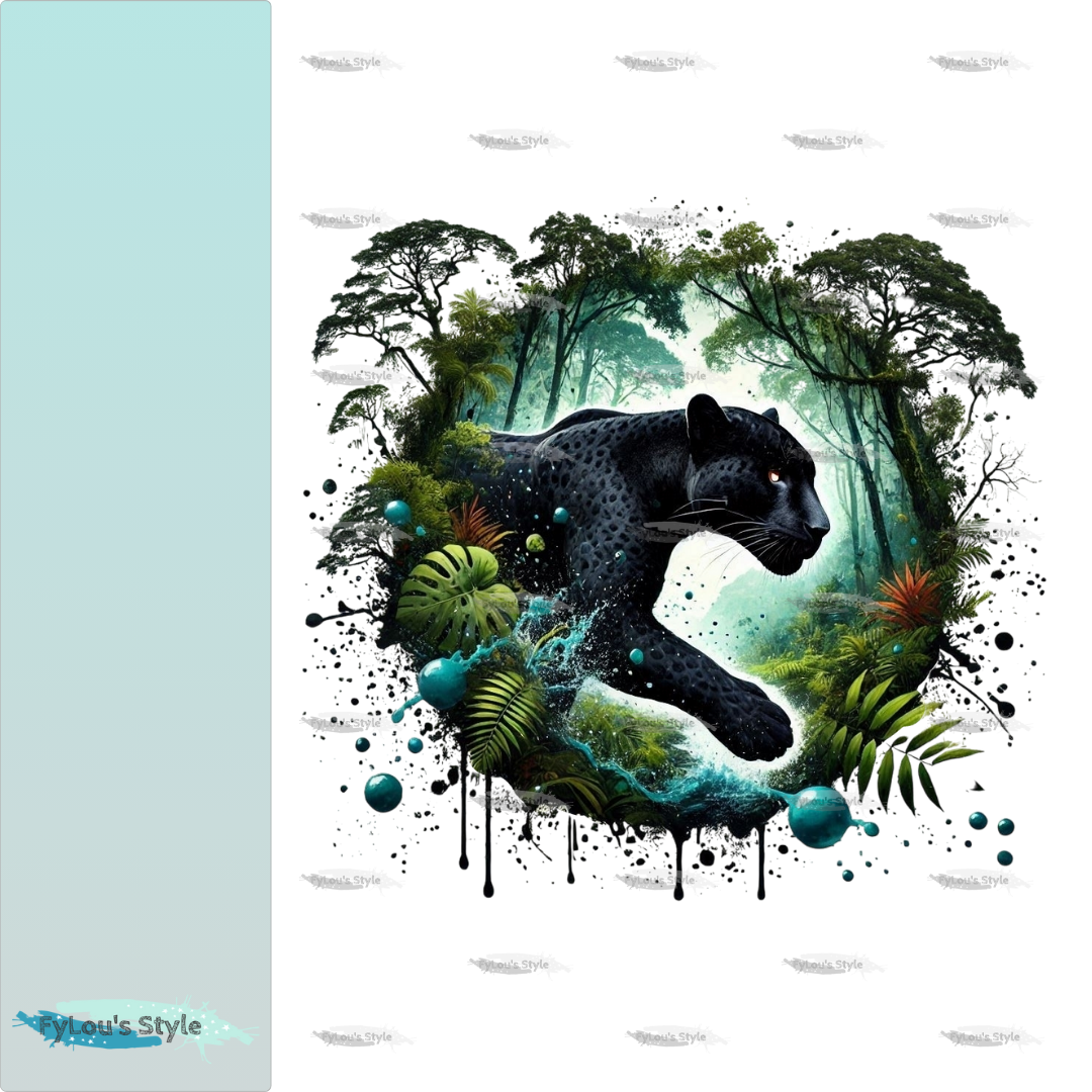 Bügelbild Regenwald Panther #2 Fylou's Style