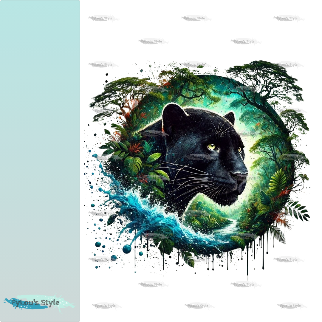 Bügelbild Regenwald Panther #3 Fylou's Style