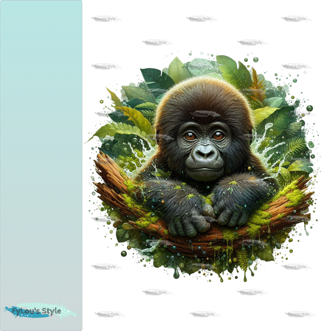 Bügelbild Regenwald kleiner Gorilla #2 Fylou's Style