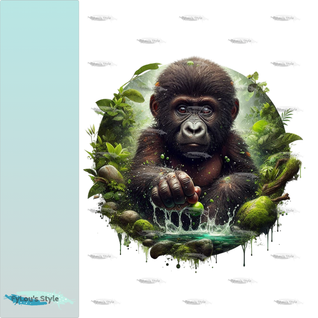 Bügelbild Regenwald kleiner Gorilla #3 Fylou's Style