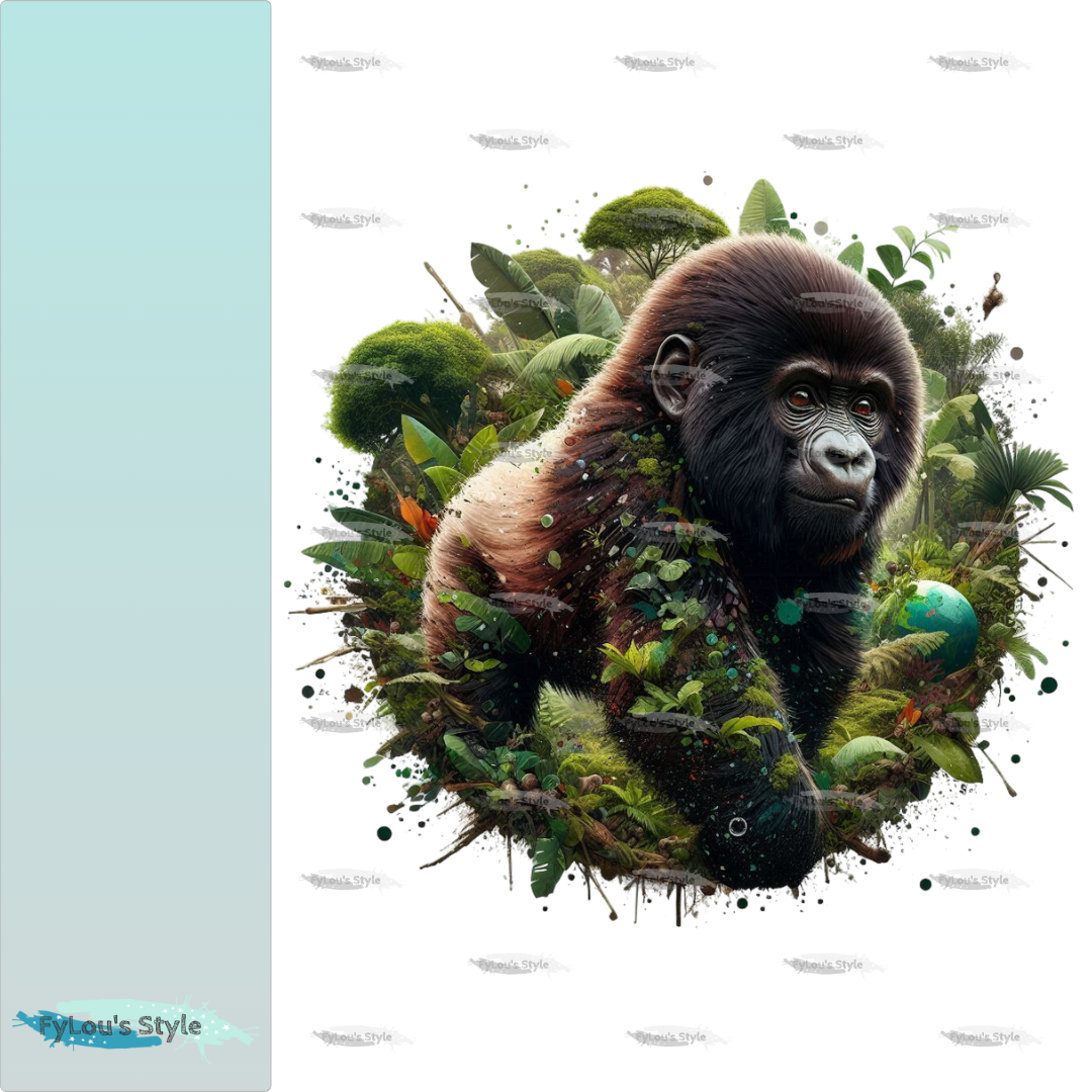 Bügelbild Regenwald kleiner Gorilla #4 Fylou's Style