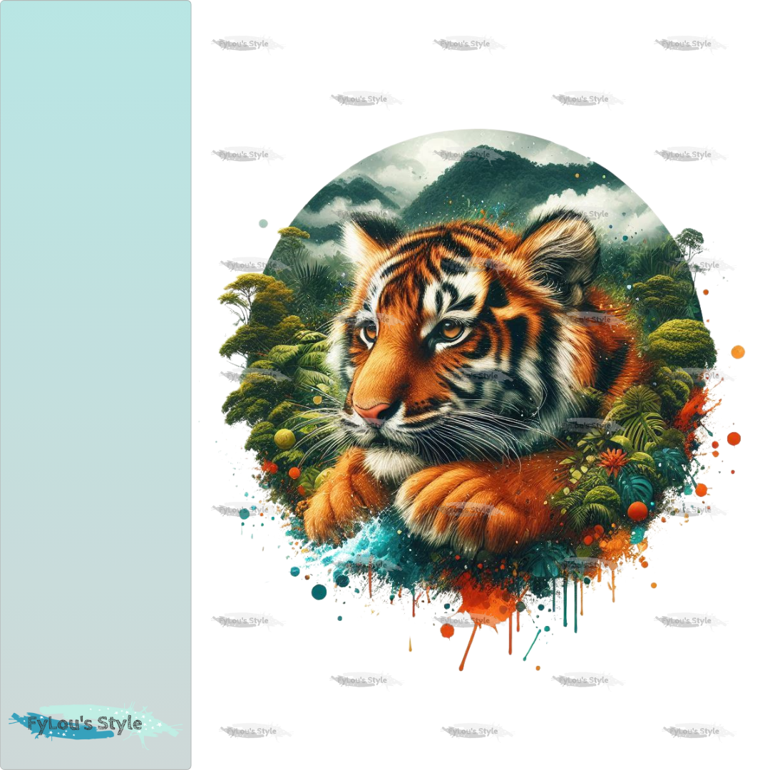 Bügelbild Regenwald kleiner Tiger #1 Fylou's Style