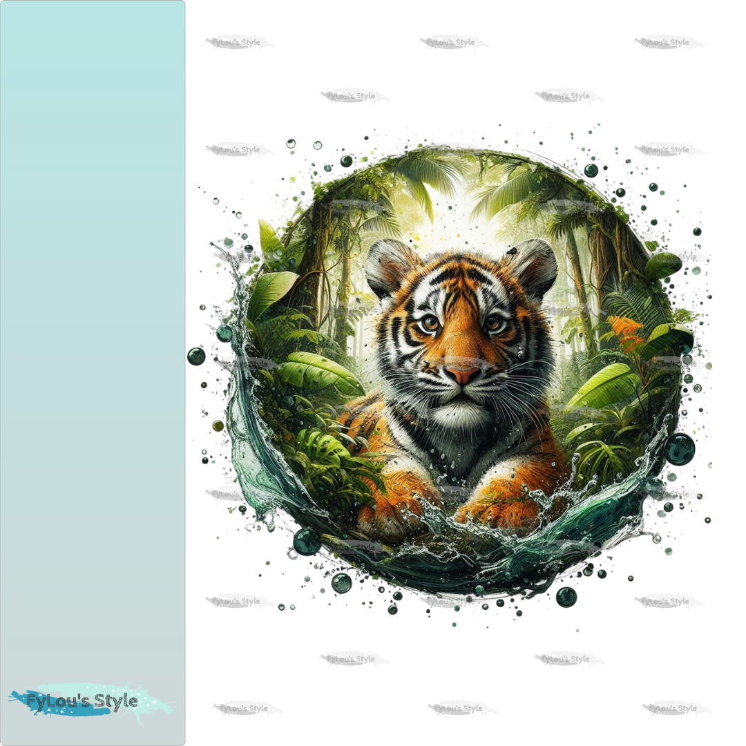 Bügelbild Regenwald kleiner Tiger #3 Fylou's Style