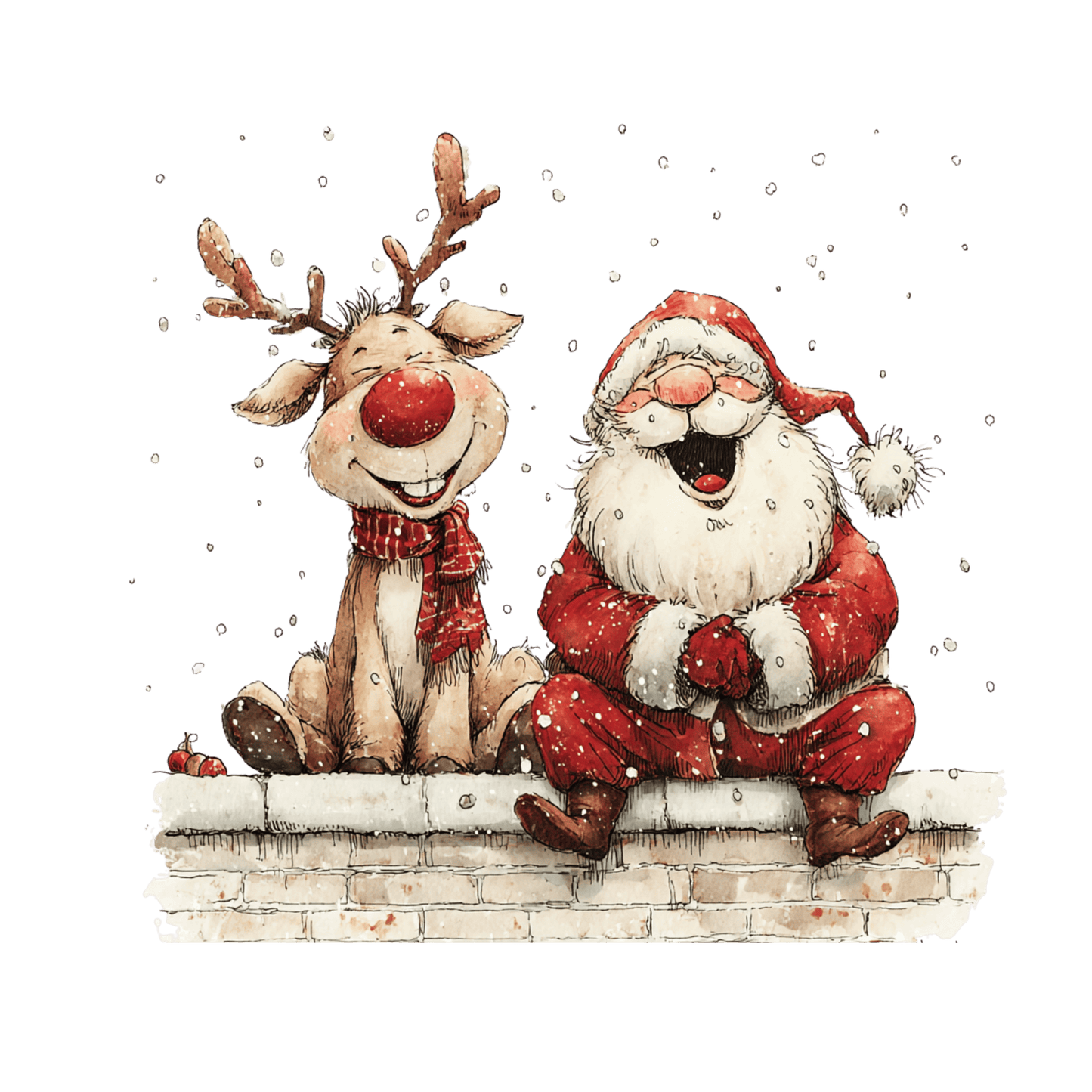 Bügelbild Santa und Rentier #6