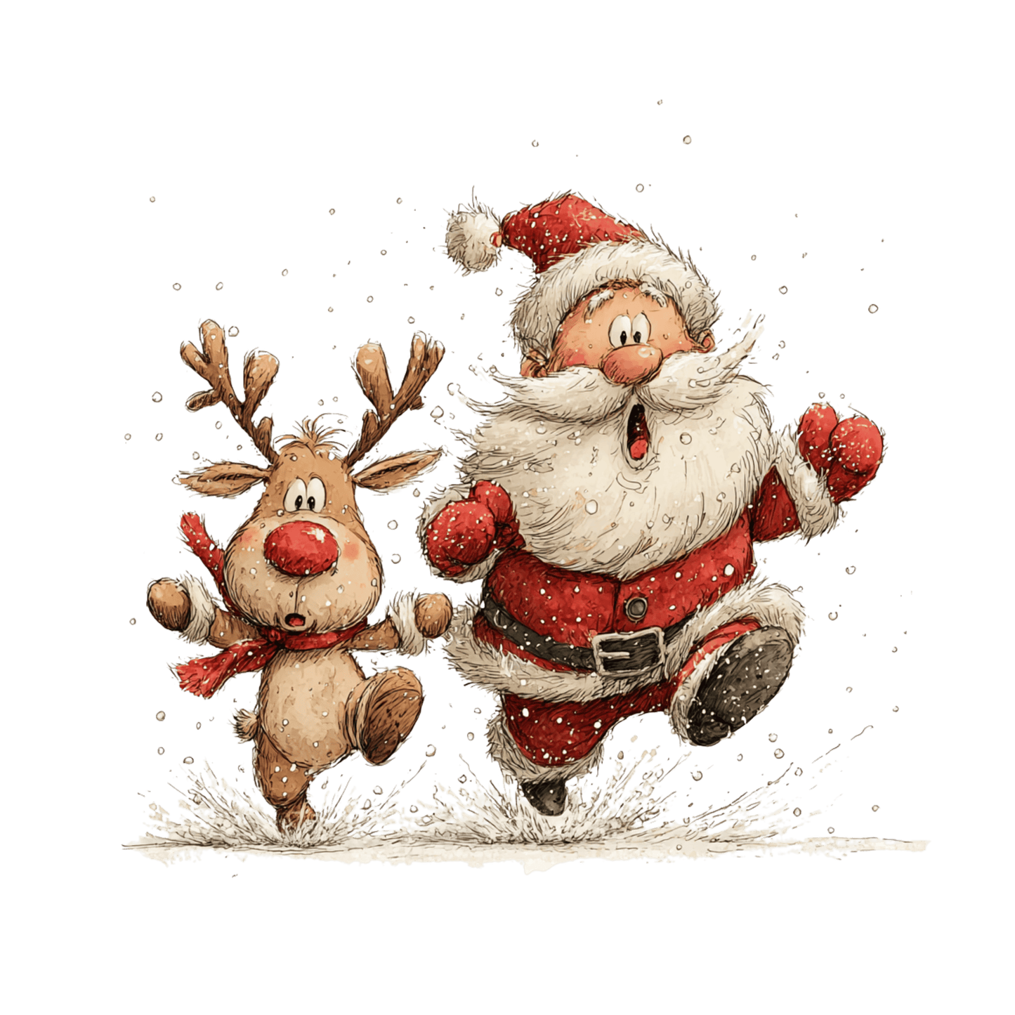 Bügelbild Santa und Rentier #2