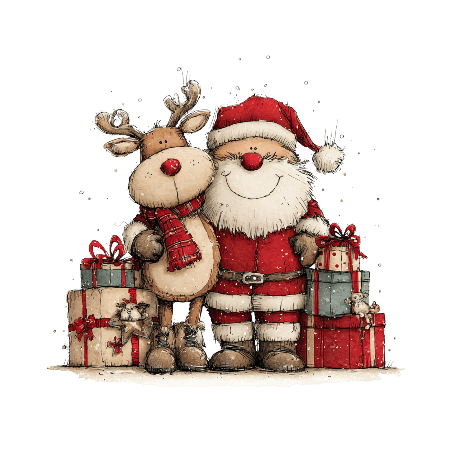 Bügelbild Santa und Rentier #4