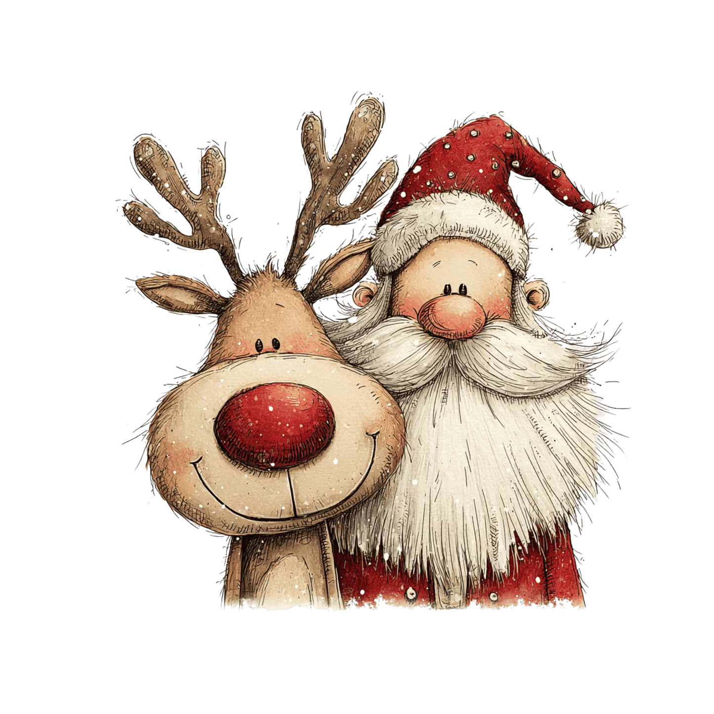 Bügelbild Santa und Rentier #5