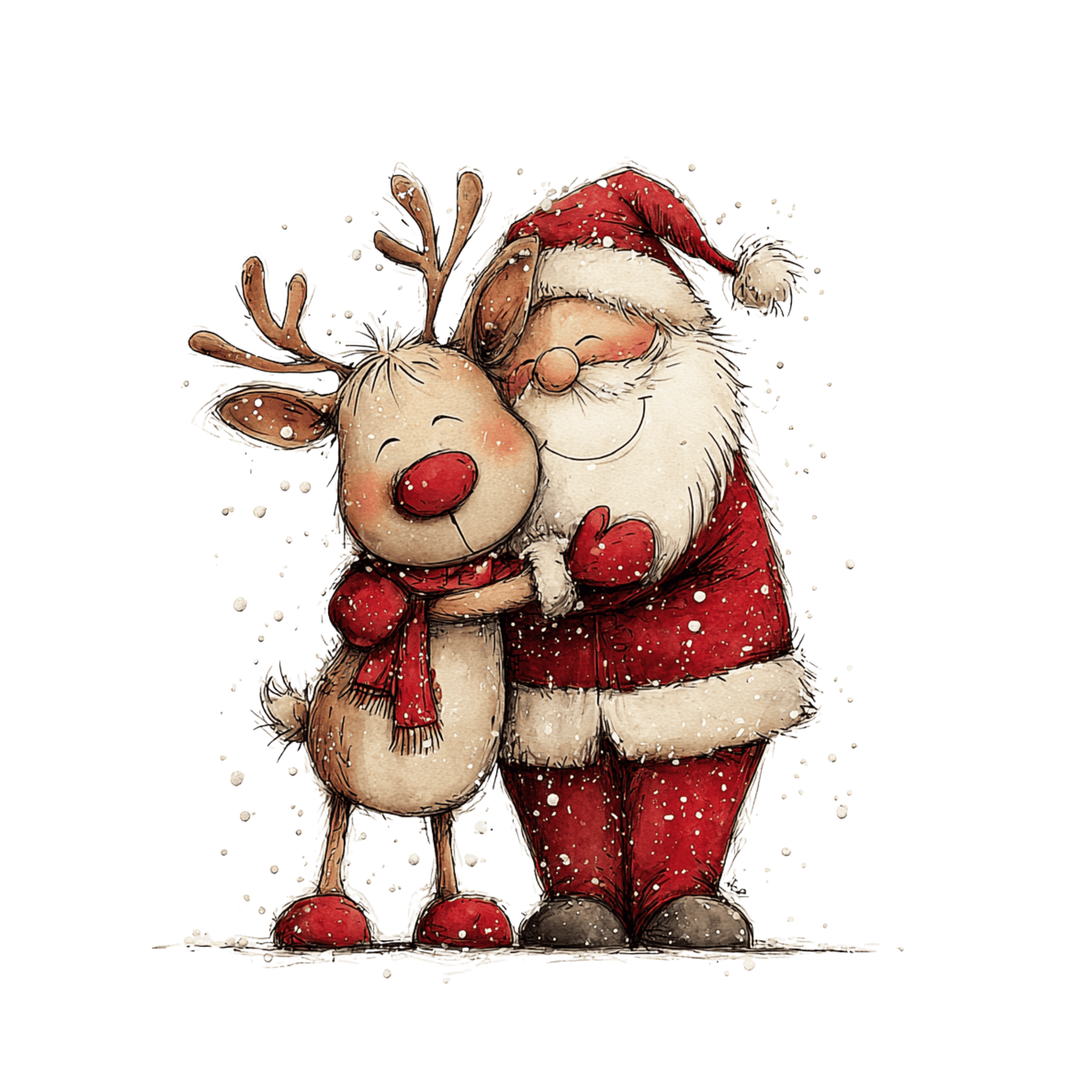 Bügelbild Santa und Rentier #7