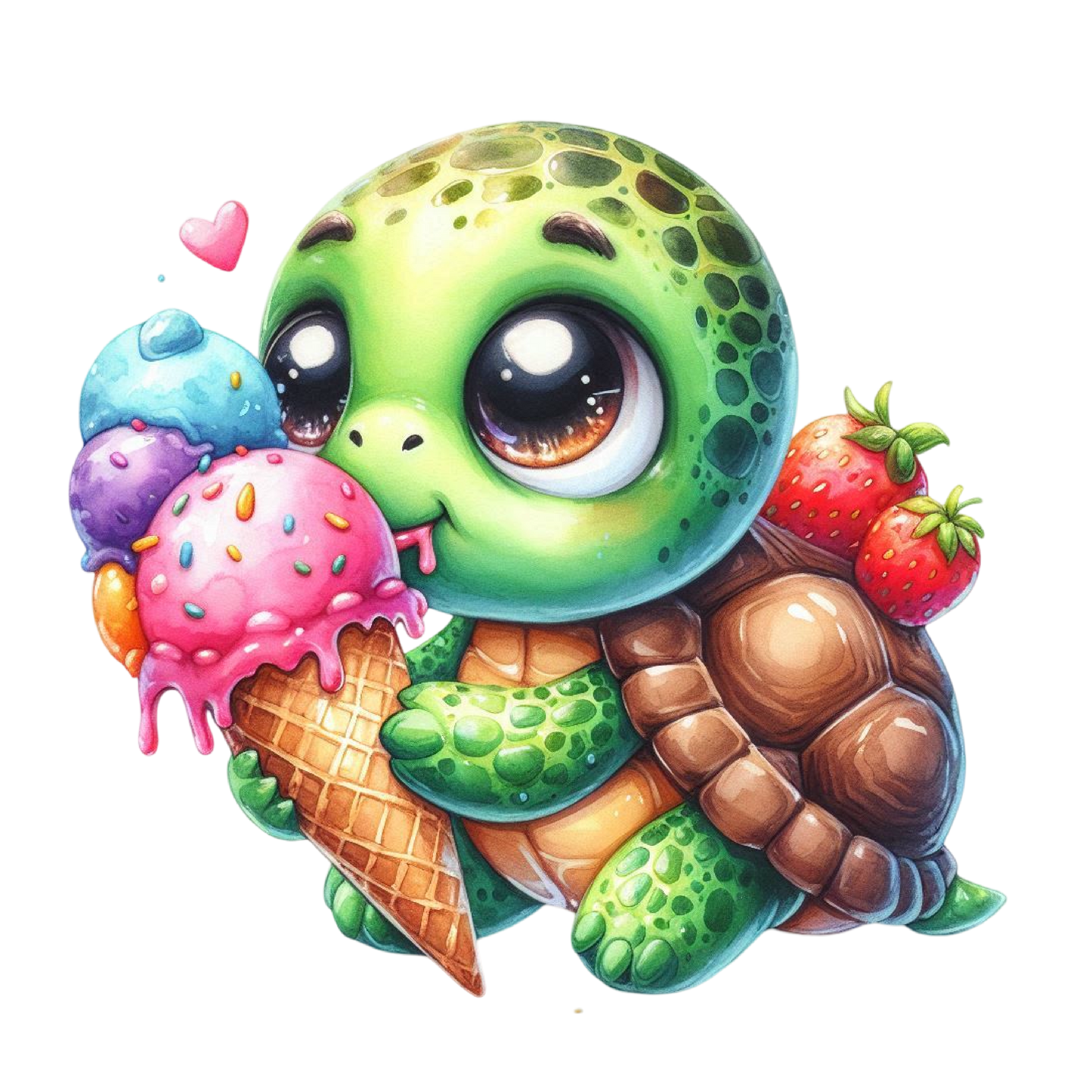 Bügelbild Schildkröte isst Eis #1 Fylou's Style