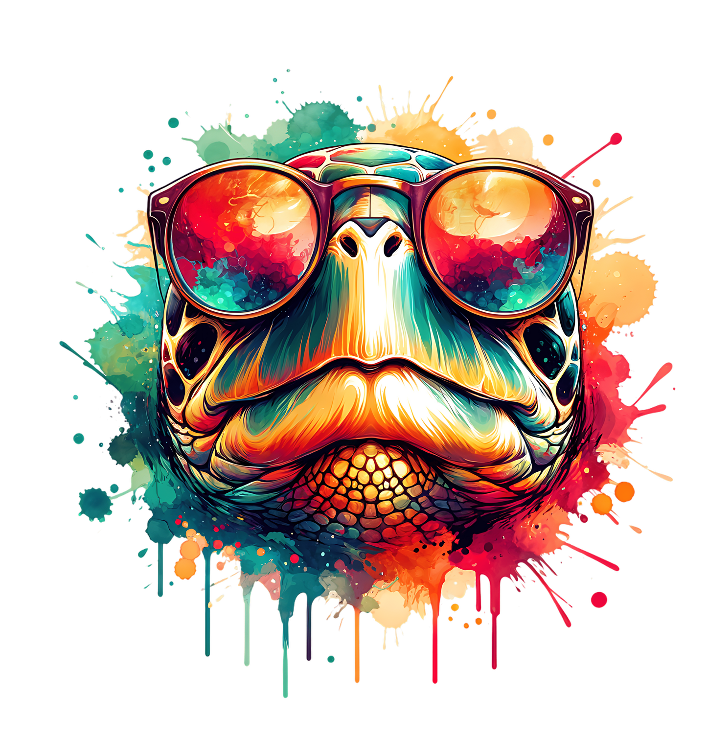 Bügelbild Schildkröte mit Sonnenbrille Fylou's Style