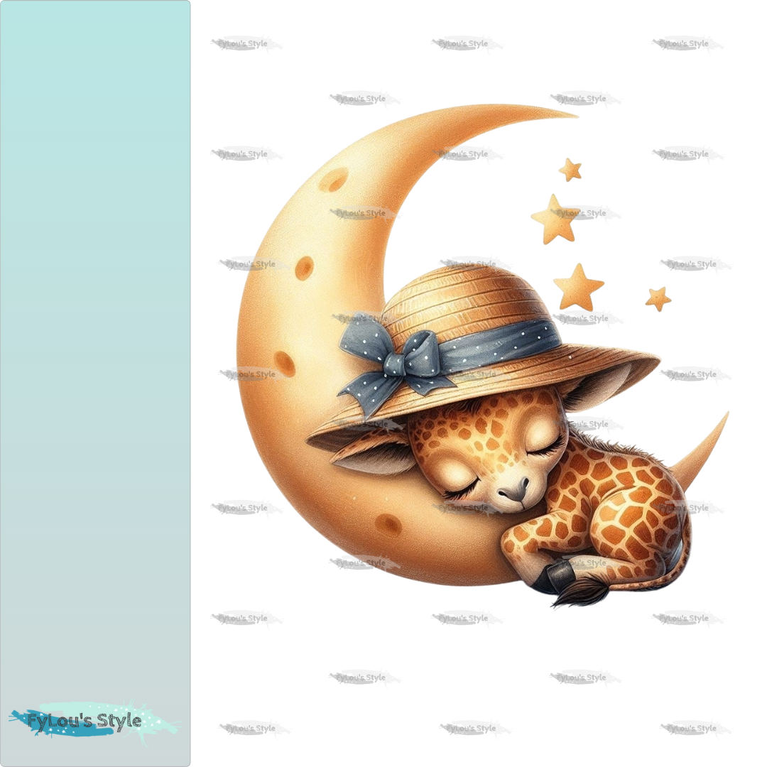 Bügelbild Schlafende Giraffe auf dem Mond Fylou's Style