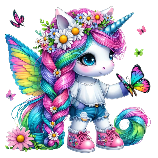 Bügelbild Schmetterlings Einhorn #4 Fylou's Style