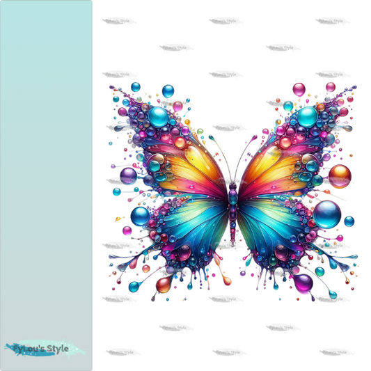 Bügelbild Schmetterling 3D Tropfen #1 Fylou's Style