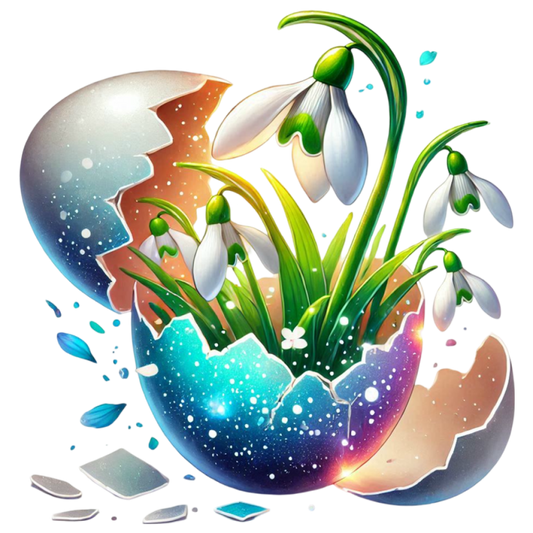 Bügelbild Schneeglökchen im Ei #13 Fylou's Style