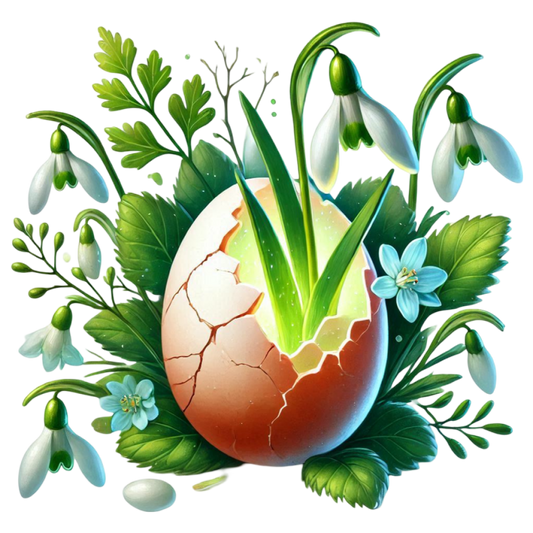 Bügelbild Schneeglökchen im Ei #2 Fylou's Style