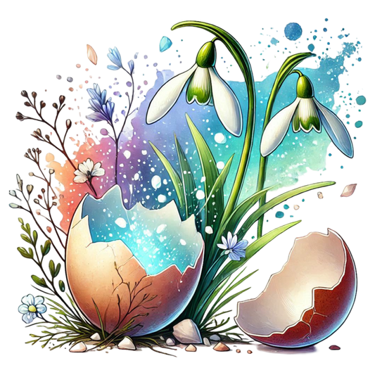 Bügelbild Schneeglökchen im Ei #5 Fylou's Style