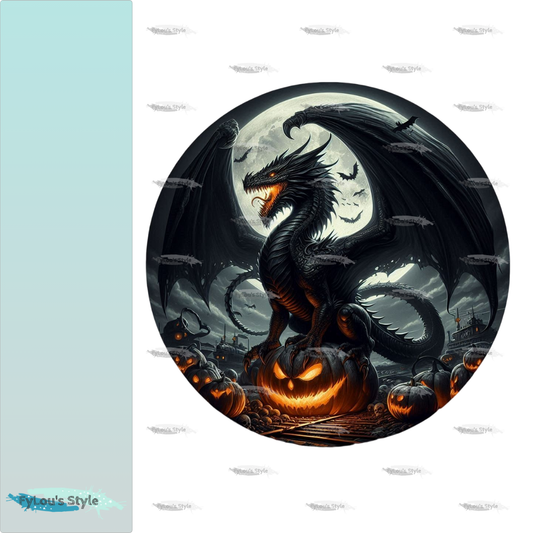 Bügelbild Schwarzer Halloween Drache #6