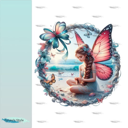 Bügelbild Sommer Fee  am Strand #2 Fylou's Style