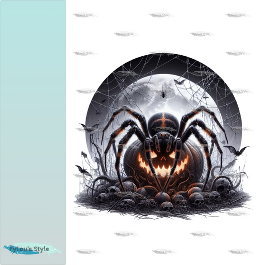 Bügelbild Spinne auf Kürbis #2