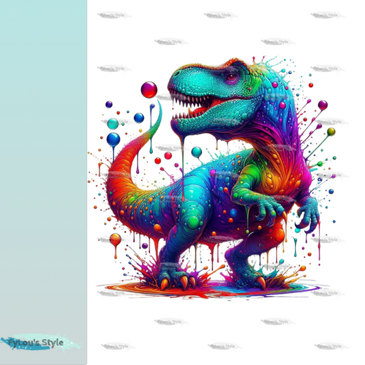 Bügelbild Splash Dinosaurier bunt Fylou's Style