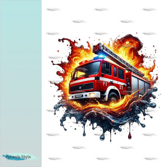 Bügelbild Splash Feuerwehr #1 Fylou's Style