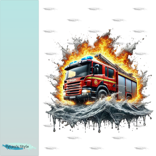 Bügelbild Splash Feuerwehr #2 Fylou's Style