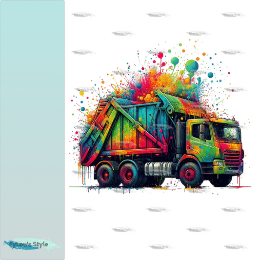Bügelbild Splash Müllauto bunt Fylou's Style
