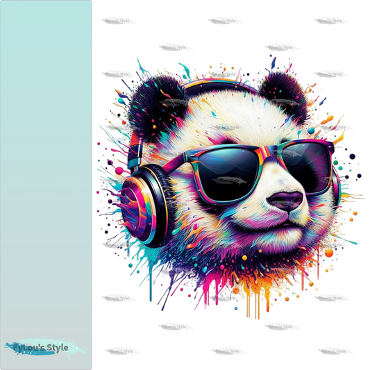 Bügelbild Splash Musik Panda Fylou's Style