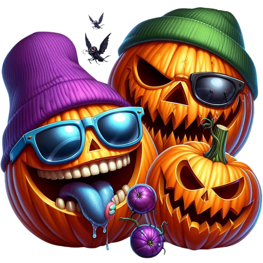 Bügelbild Spooky Funny Kürbisse